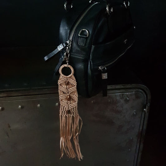 Porte Clés / Bijou de sac MACRAME - Lama Loco