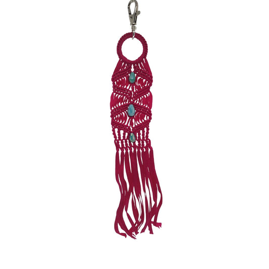 Porte Clés / Bijou de sac MACRAME - Lama Loco
